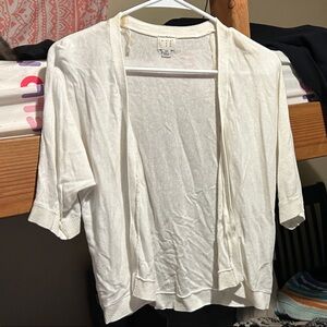 Chic White Women's Open-Front Cardigan